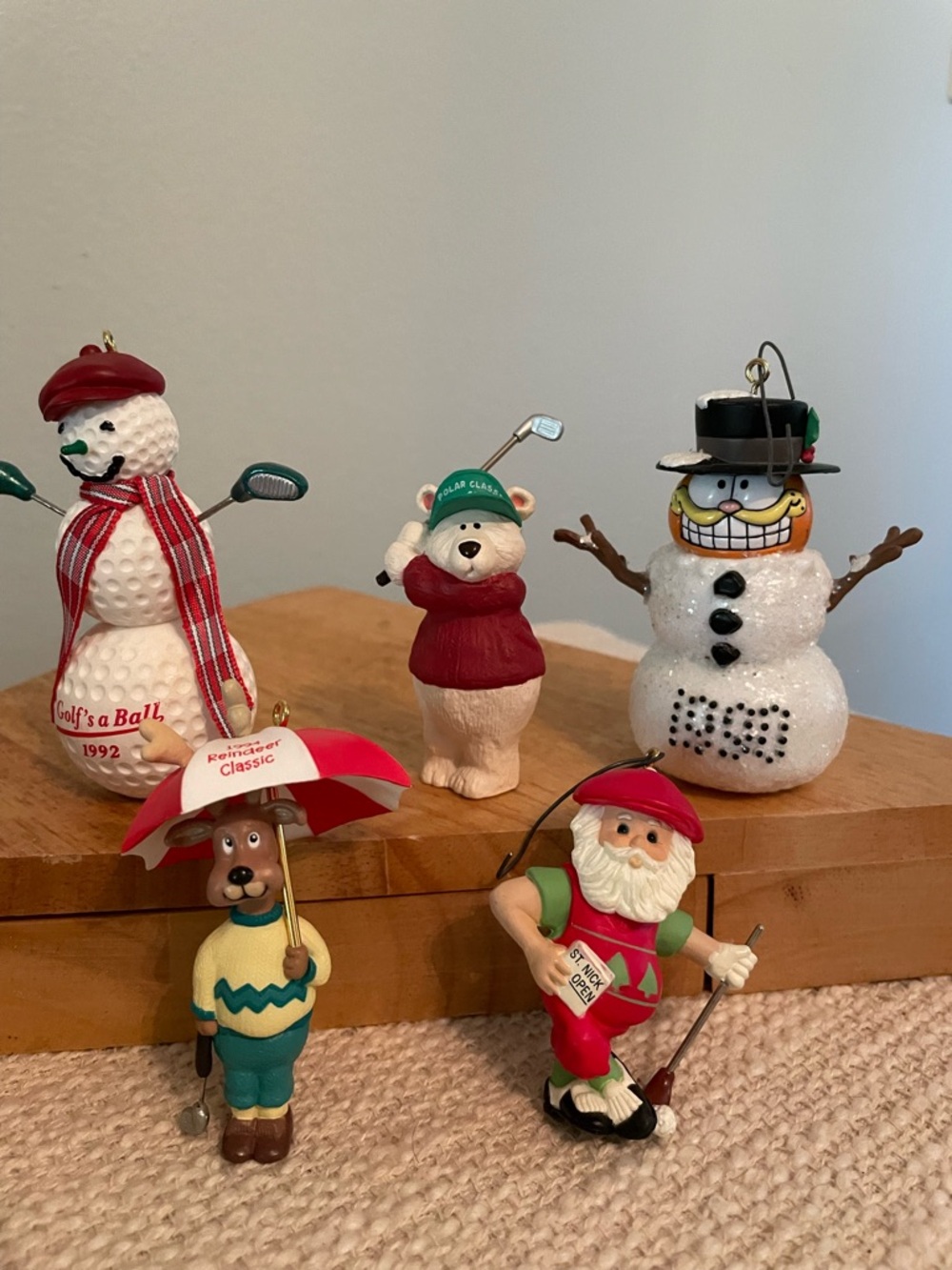 Hallmark Holiday Golf Ornaments - Red, Green, White Accents